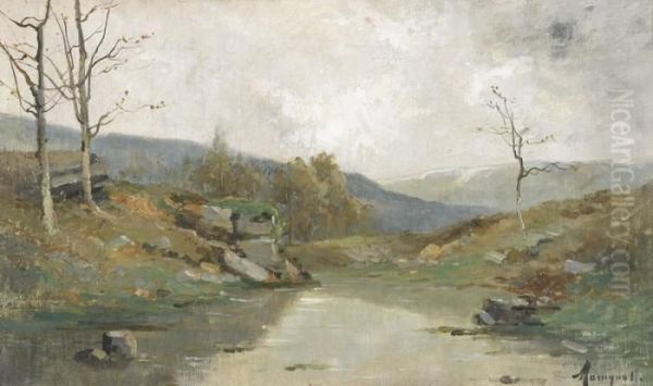 Herbstliche Bachpartie Oil Painting by Augustin Maniquet