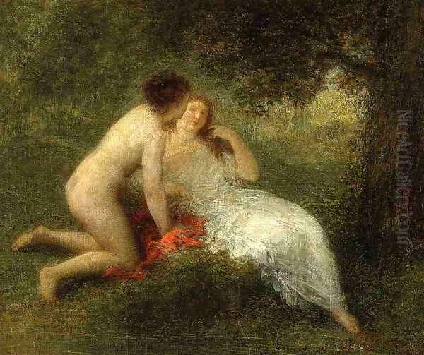 Bathers (or The Secret) Oil Painting by Ignace Henri Jean Fantin-Latour