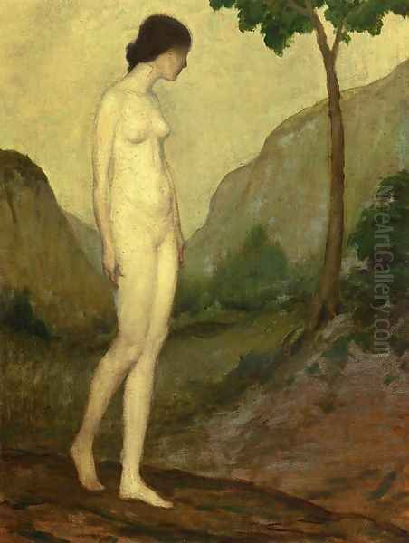 Nude in Landscape Oil Painting by Arthur Bowen Davies