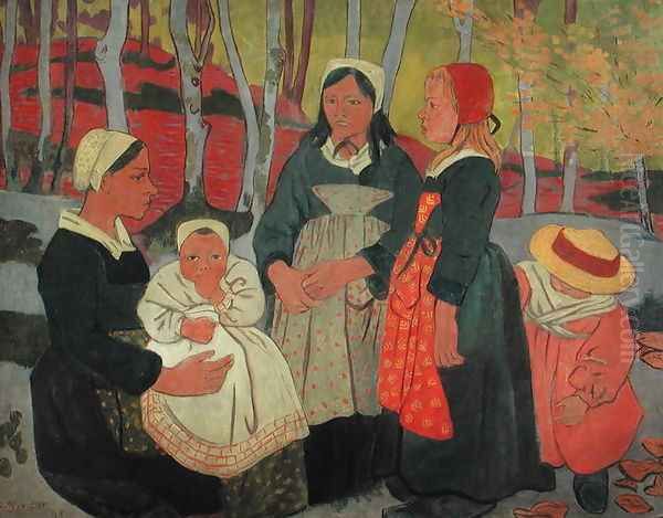 Bretons in the Forest of Huelgoat, 1893 Oil Painting by Paul Serusier