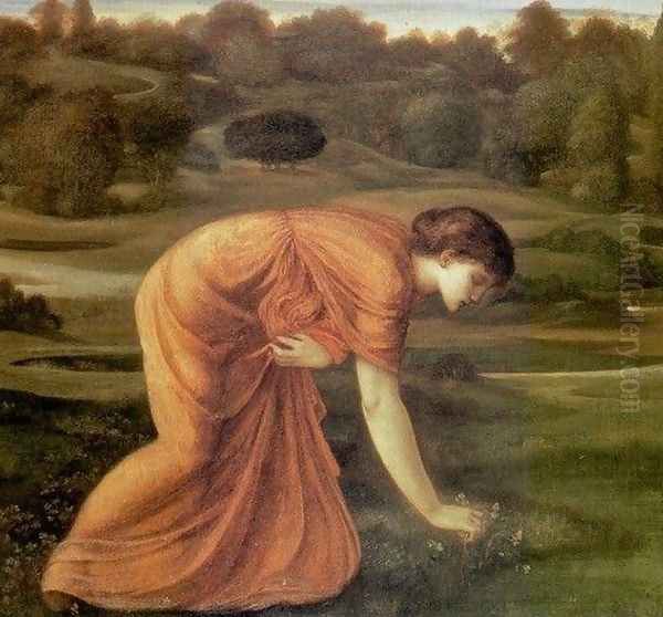 The March Marigold Oil Painting by Sir Edward Coley Burne-Jones