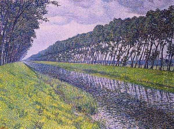 Canal in Flanders Oil Painting by Theo van Rysselberghe