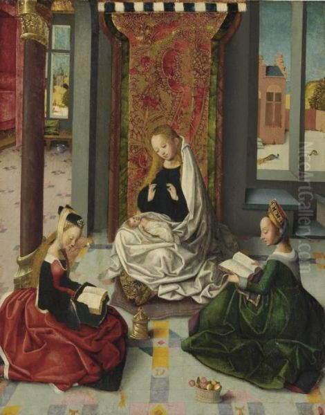 The Virgin And Child With Saints Mary Magdalene And Dorothy Oil Painting by Master Of The Sterbini Diptych