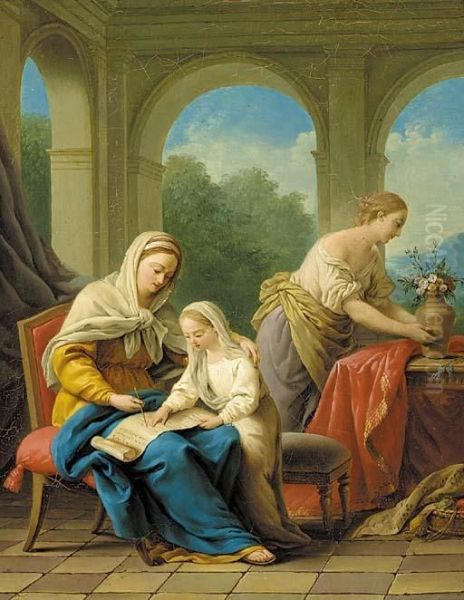 The Education Of The Virgin Oil Painting by Giuseppe Mazzola