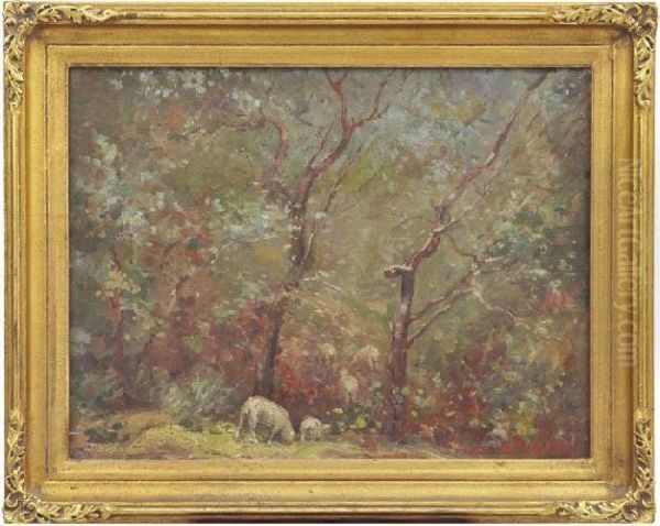 Grazing Sheep Oil Painting by Louis Mccubbin