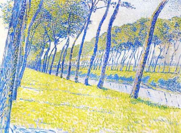 Canal in Flanders I Oil Painting by Theo van Rysselberghe