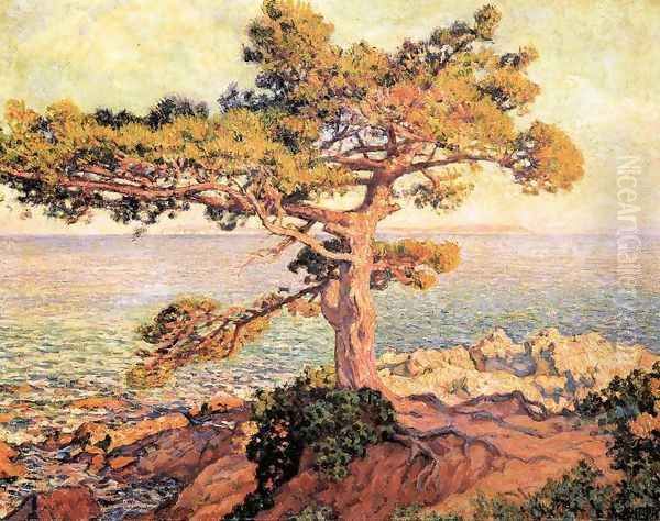 Pine by the Mediterranean Sea Oil Painting by Theo van Rysselberghe