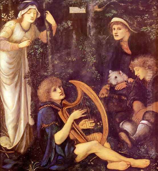 The Madness Of Sir Tristram Oil Painting by Sir Edward Coley Burne-Jones