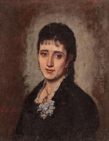 Retrato De Una Joven Oil Painting by Benet Mercade