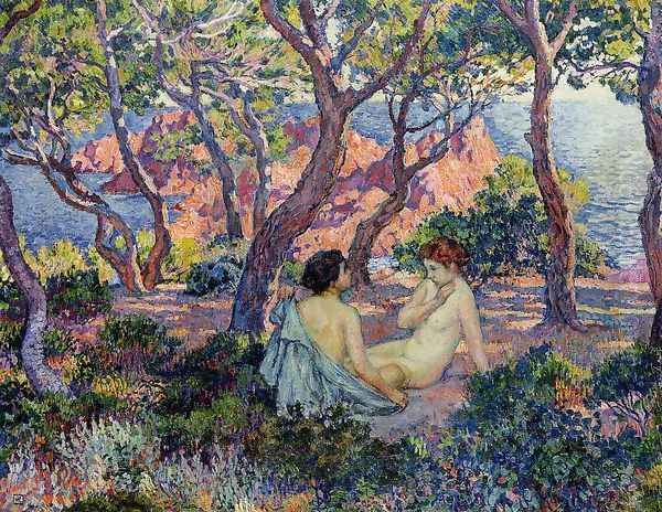 In the Shade of the Pines Oil Painting by Theo van Rysselberghe