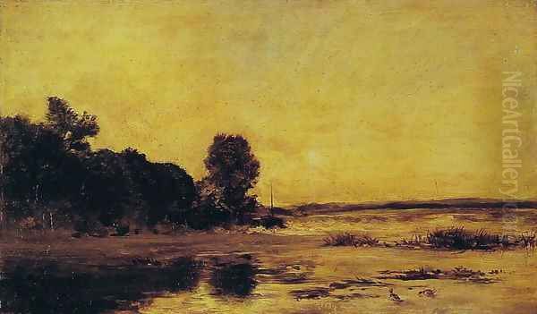 By the Sea Oil Painting by Charles-Francois Daubigny