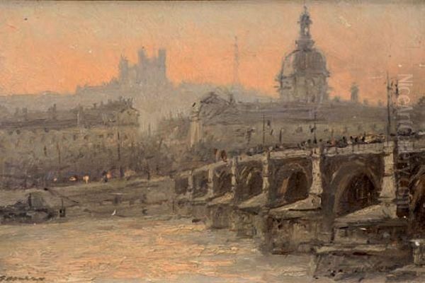 Pont De La Guillotiere Oil Painting by Joachim Miro