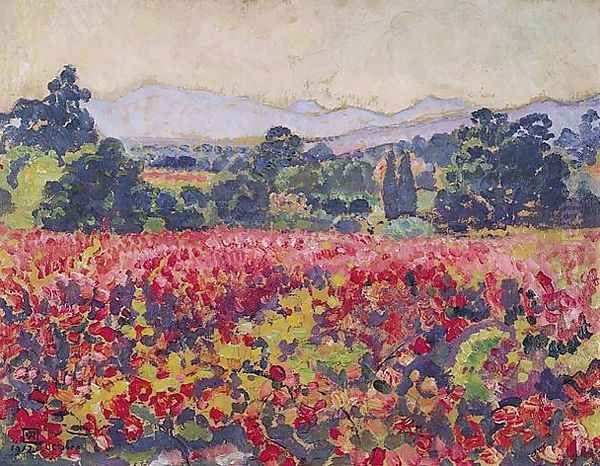 Les vignes a Saint-Clair Oil Painting by Theo van Rysselberghe