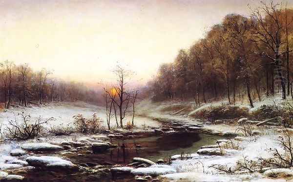 Winter Morning Oil Painting by George Hetzel