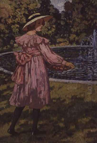 Portrait of the Artist's Daughter, Elizabeth, c.1910 Oil Painting by Theo van Rysselberghe