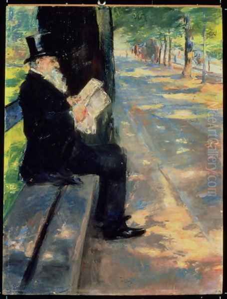 Gentleman in a Zoo, c.1900 Oil Painting by Lesser Ury