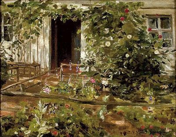 Sommerlicher Garten Oil Painting by Else Muller-Kaempff