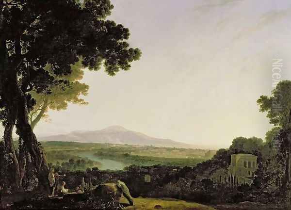 Rome from the Villa Madama 2 Oil Painting by Richard Wilson