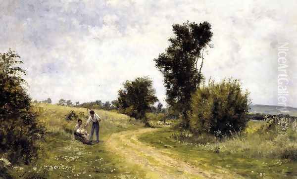 Country Road Oil Painting by Stanislas Lepine