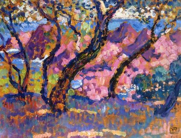 In the Shade of the Pines (study) Oil Painting by Theo van Rysselberghe