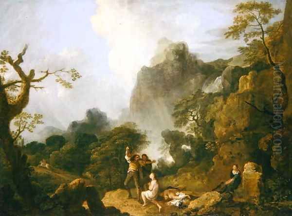 Landscape with Banditti, 1752 Oil Painting by Richard Wilson