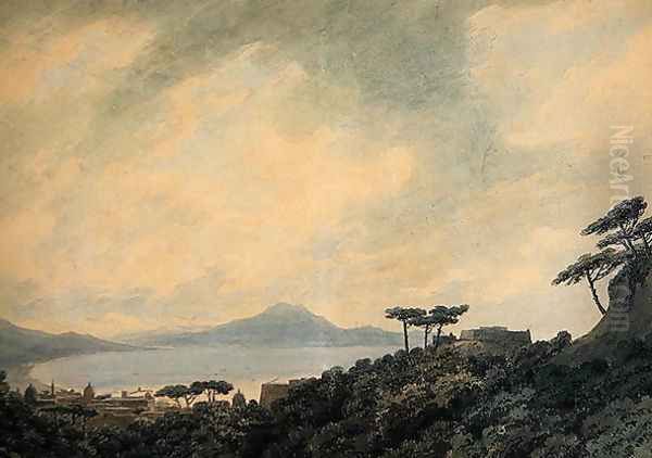 Bay of Naples from Capodimonte, 1790 Oil Painting by John Robert Cozens