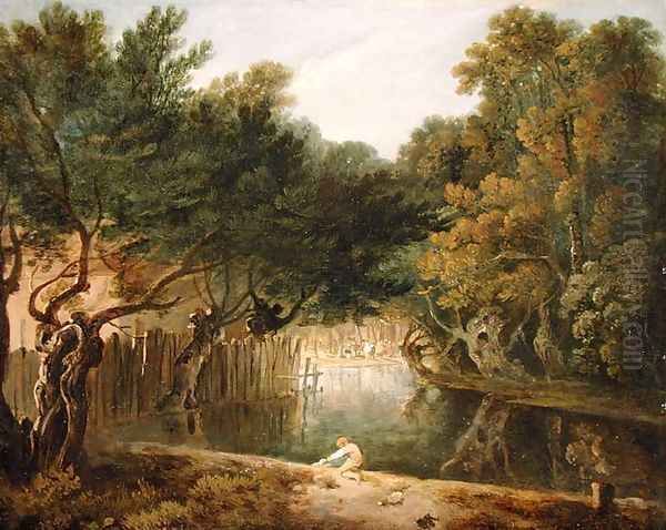 View of the Wilderness in St. Jamess Park, London, c.1770-75 Oil Painting by Richard Wilson