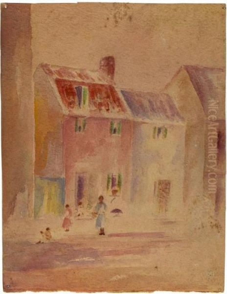 Charleston Street Scene With Figures by May Paine