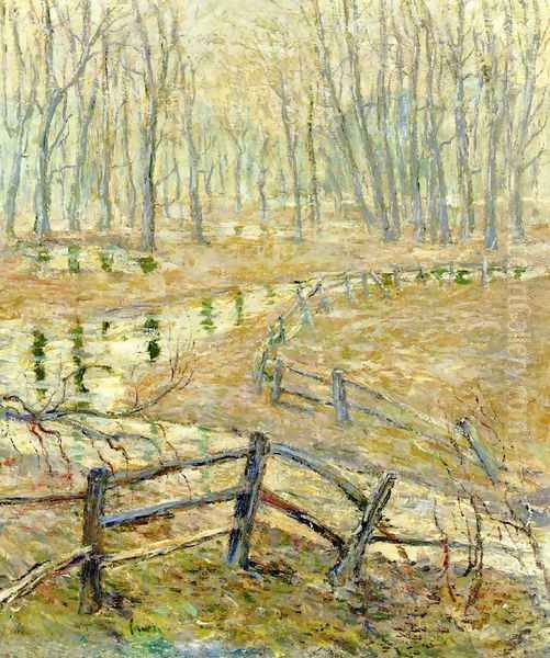 Landscape with Stream Oil Painting by Ernest Lawson