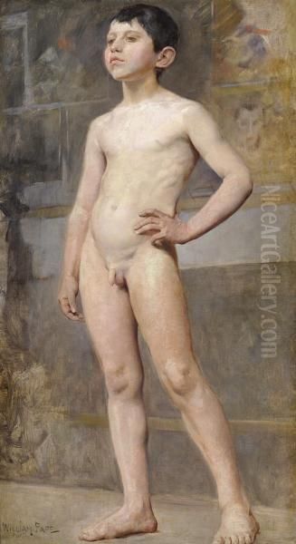 Nude Boy Oil Painting by William Pape