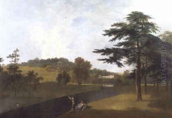 Wilton, Inigo Jones Stables, Temple Copse and Sir William Chambers Arch Oil Painting by Richard Wilson