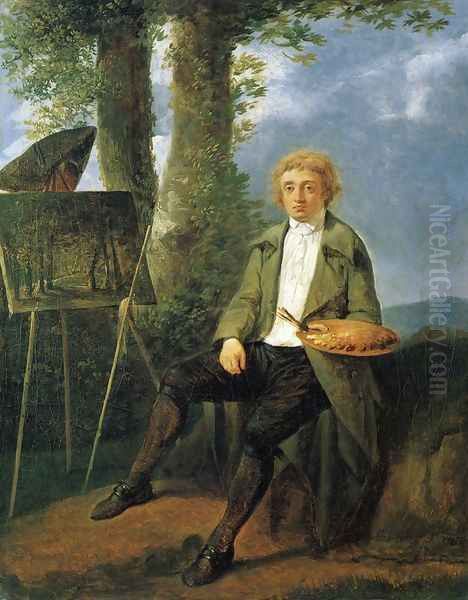 Conrad Gessner in a Landscape Oil Painting by Jacques-Henri Sablet