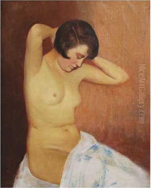 Desnudo Femenino Oil Painting by Francesco Pausas Y Coll