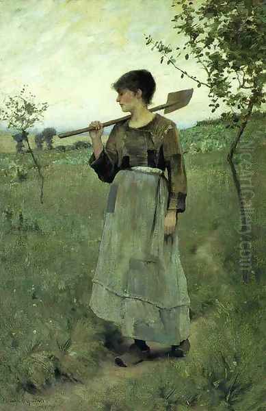 Home From the Fields Oil Painting by Charles Sprague Pearce