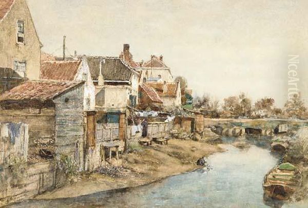 A Cote Du Ruisseau Oil Painting by Alphonse Pecquereau