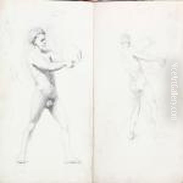 The Artist's Sketch Book With 41 Studies Oil Painting by Vilhelm Thomas Pedersen