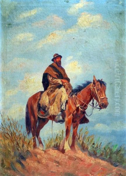 Gaucho Oil Painting by Juan Pelaez Leirena