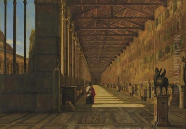 Le Camposanto A Pise Oil Painting by Adolphe-Antoine Perrot