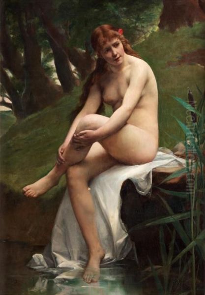 Nude Model Oil Painting by Edvard Perseus