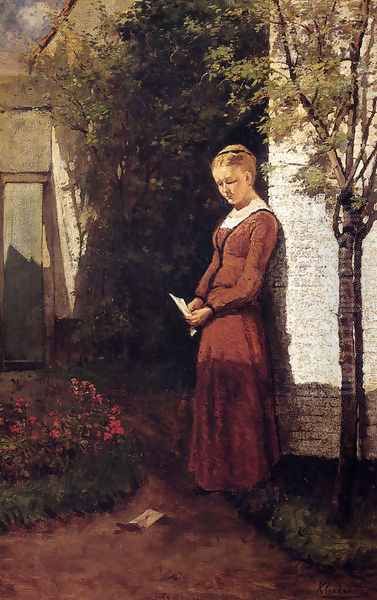 The Letter Oil Painting by Johannes Christiaan Karel Klinkenberg