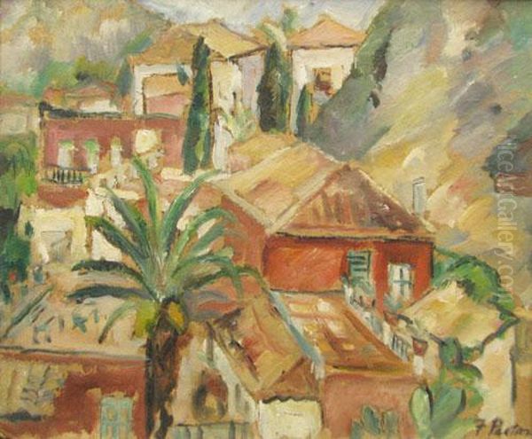 Peisaj Din Taormina Oil Painting by Florenta Pretorian