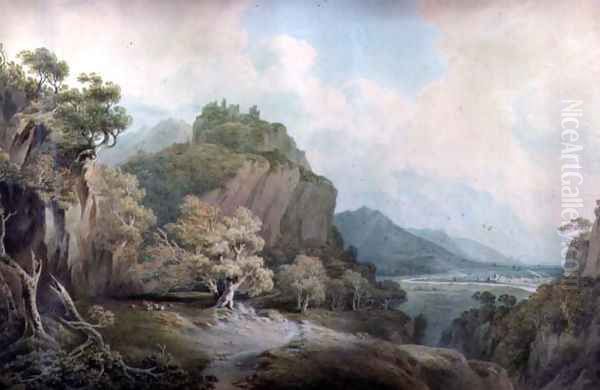 Val dAosta, Piedmont Oil Painting by John Warwick Smith