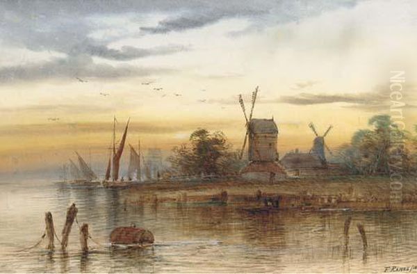 A View On The Mersey, Cheshire Oil Painting by Ferneley Ramus