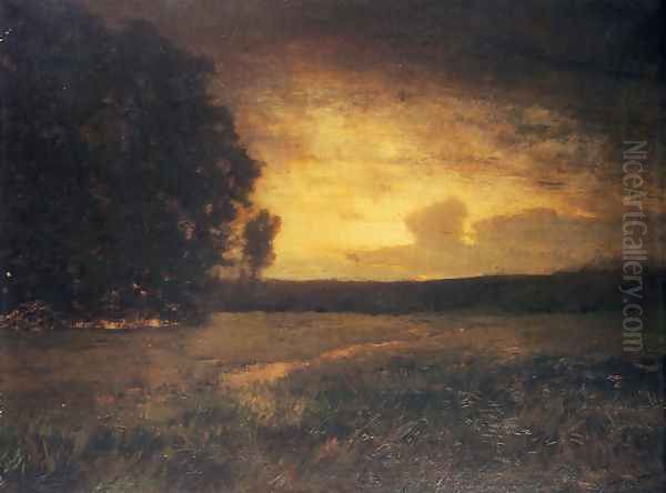 Sunset in the Marshes Oil Painting by Alexander Helwig Wyant