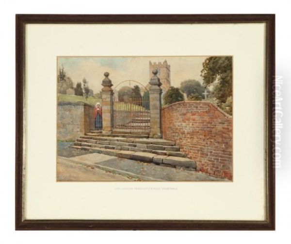 Old Gateway, Stainton Church, Yorkshire Oil Painting by Charles Richardson