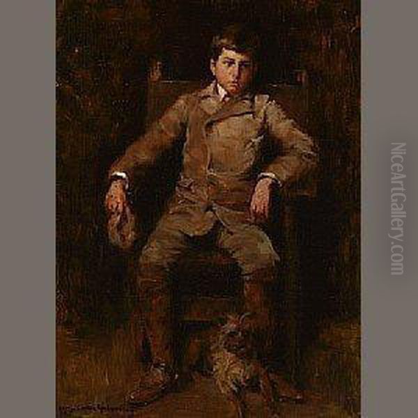 Hal And His Dog Oil Painting by Mary Curtis Richardson