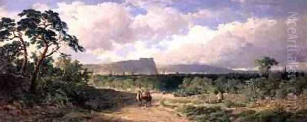 A View of Nottingham Oil Painting by Edmund John Niemann, Snr.