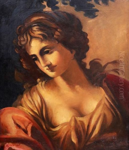 Classical Girl Oil Painting by Jaroslav Riedl