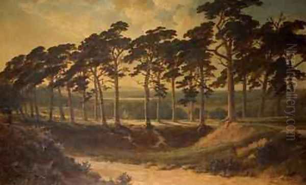 Harrow from the First Hampstead Heath 1875 Oil Painting by Edmund John Niemann, Snr.