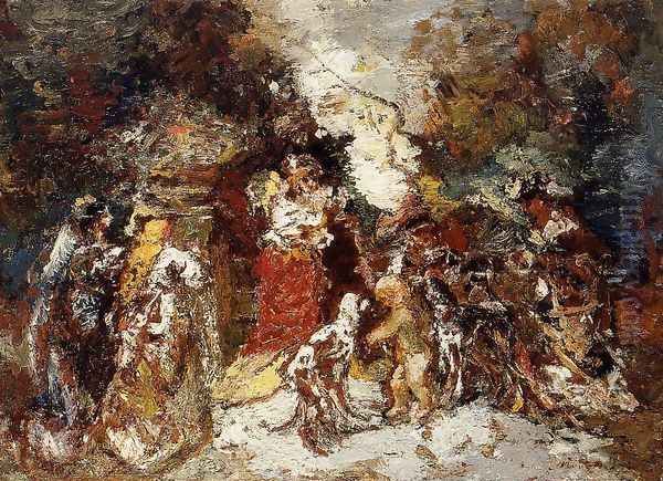 Rendezvous under the Flowered Bower Oil Painting by Adolphe Joseph Thomas Monticelli